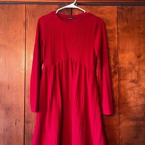 Elegant Red Long Sleeve Dress